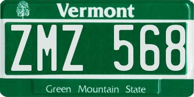VT license plate ZMZ568
