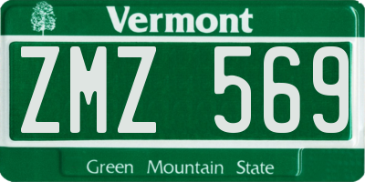 VT license plate ZMZ569