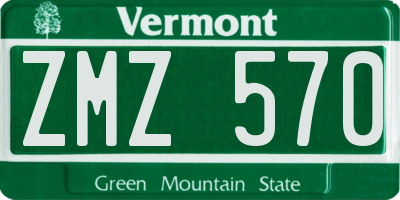 VT license plate ZMZ570