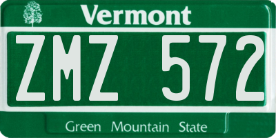 VT license plate ZMZ572