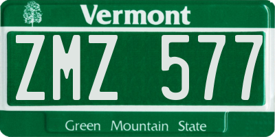 VT license plate ZMZ577
