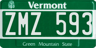 VT license plate ZMZ593