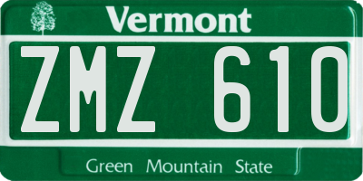 VT license plate ZMZ610
