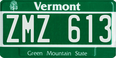 VT license plate ZMZ613