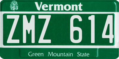 VT license plate ZMZ614