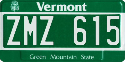 VT license plate ZMZ615
