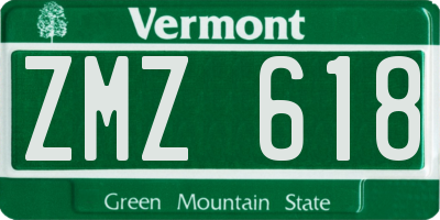 VT license plate ZMZ618