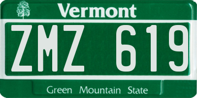 VT license plate ZMZ619
