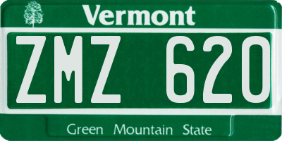 VT license plate ZMZ620