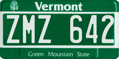 VT license plate ZMZ642