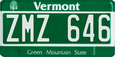 VT license plate ZMZ646