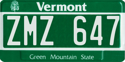 VT license plate ZMZ647