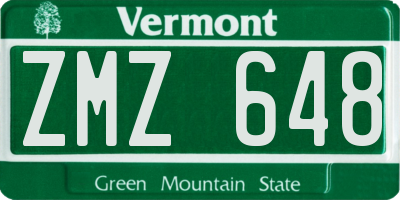 VT license plate ZMZ648