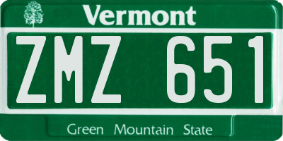 VT license plate ZMZ651