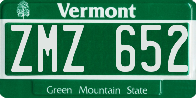 VT license plate ZMZ652
