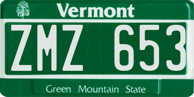 VT license plate ZMZ653