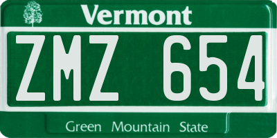 VT license plate ZMZ654