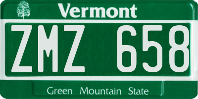 VT license plate ZMZ658