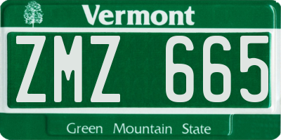 VT license plate ZMZ665