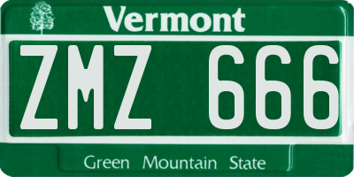 VT license plate ZMZ666