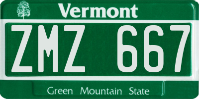 VT license plate ZMZ667