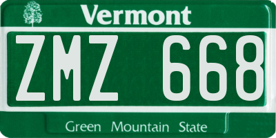 VT license plate ZMZ668