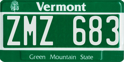 VT license plate ZMZ683