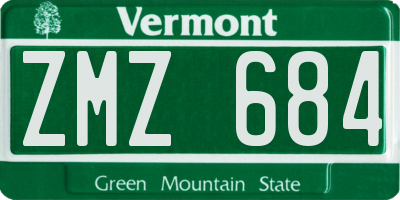 VT license plate ZMZ684