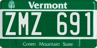 VT license plate ZMZ691