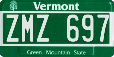 VT license plate ZMZ697