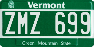 VT license plate ZMZ699