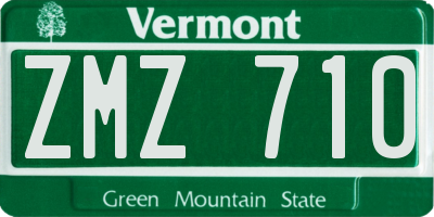 VT license plate ZMZ710