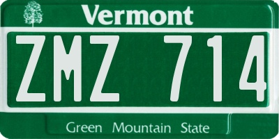 VT license plate ZMZ714