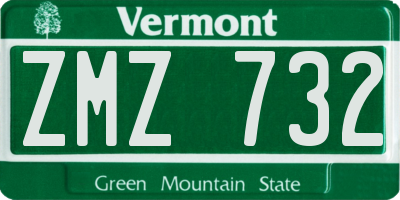 VT license plate ZMZ732