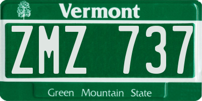 VT license plate ZMZ737