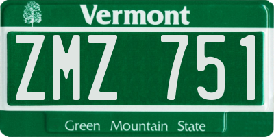 VT license plate ZMZ751