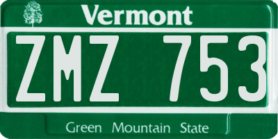 VT license plate ZMZ753