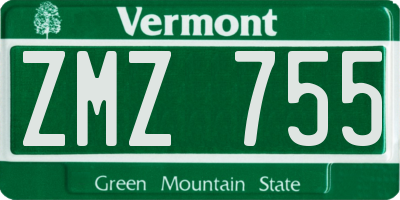 VT license plate ZMZ755