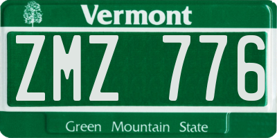 VT license plate ZMZ776