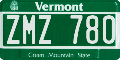 VT license plate ZMZ780