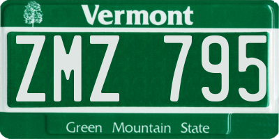 VT license plate ZMZ795