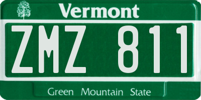 VT license plate ZMZ811