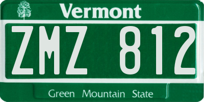 VT license plate ZMZ812