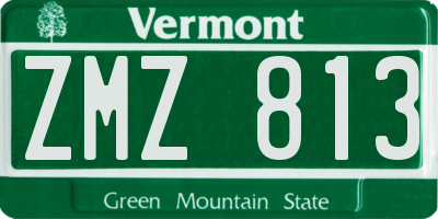 VT license plate ZMZ813
