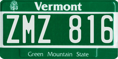 VT license plate ZMZ816