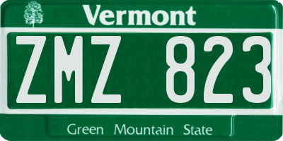 VT license plate ZMZ823