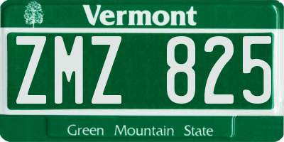 VT license plate ZMZ825