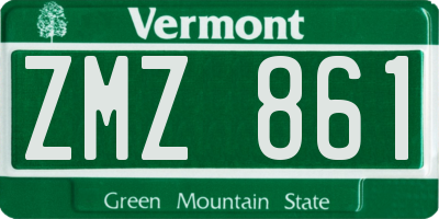 VT license plate ZMZ861