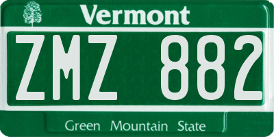 VT license plate ZMZ882