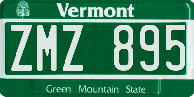 VT license plate ZMZ895